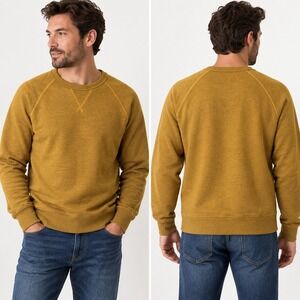 Gustin Mens 2XL Mustard Crewneck Sweatshirt Raglan French Terry USA Made Vintage